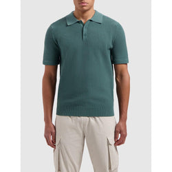 Structure Knitwear Polo - Faded Green