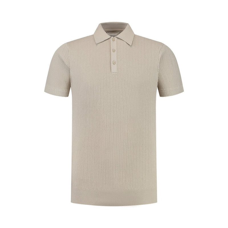 Structure Knitwear Polo - Sand-Pure Path-Mansion Clothing