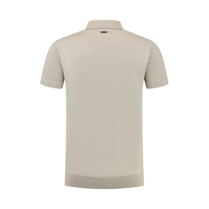 Structure Knitwear Polo - Sand-Pure Path-Mansion Clothing