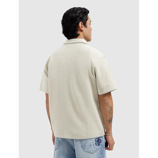 Structured Shortsleeved Shirt Ecru-Pure Path-Mansion Clothing