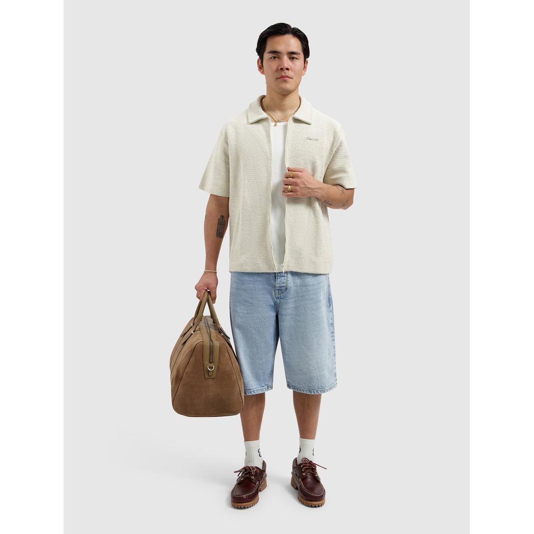Structured Shortsleeved Shirt Ecru-Pure Path-Mansion Clothing