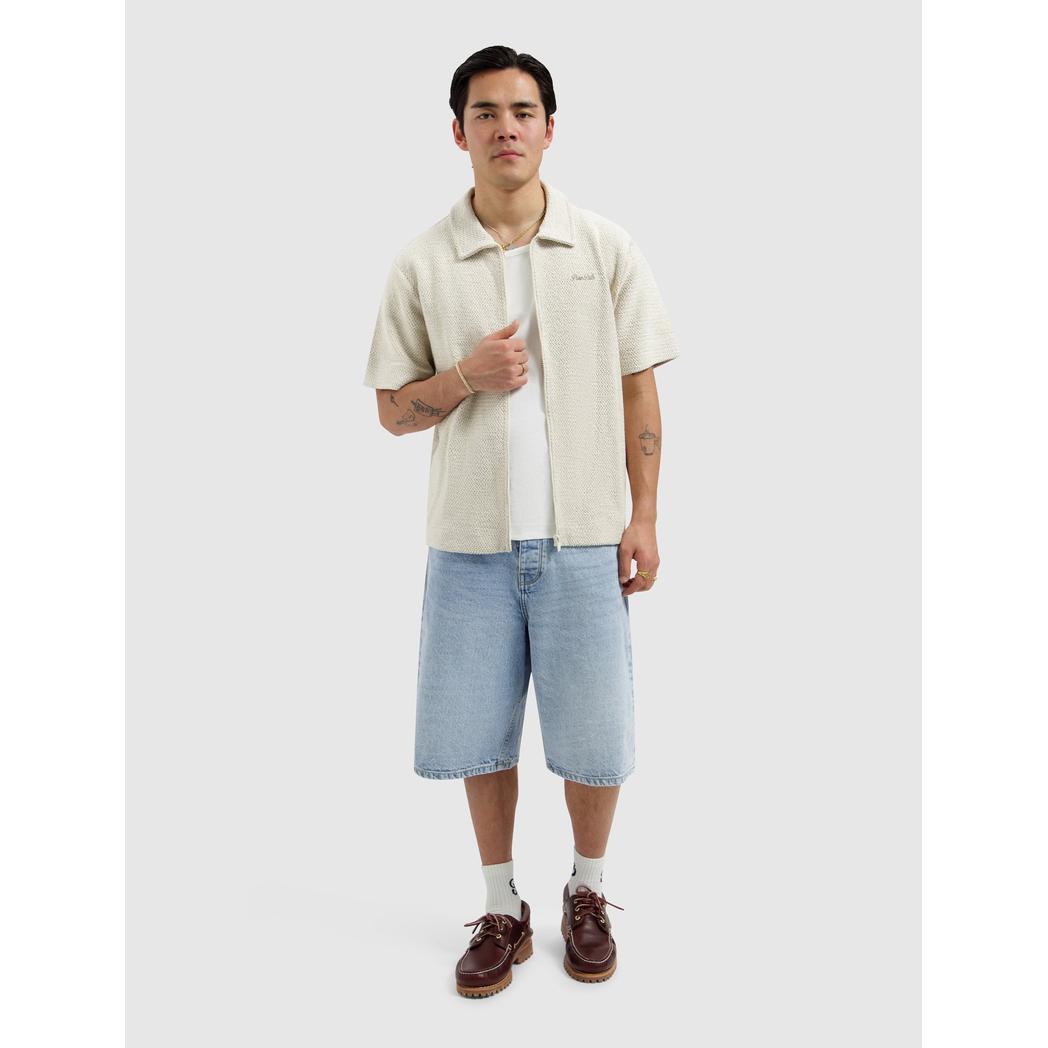 Structured Shortsleeved Shirt Ecru-Pure Path-Mansion Clothing