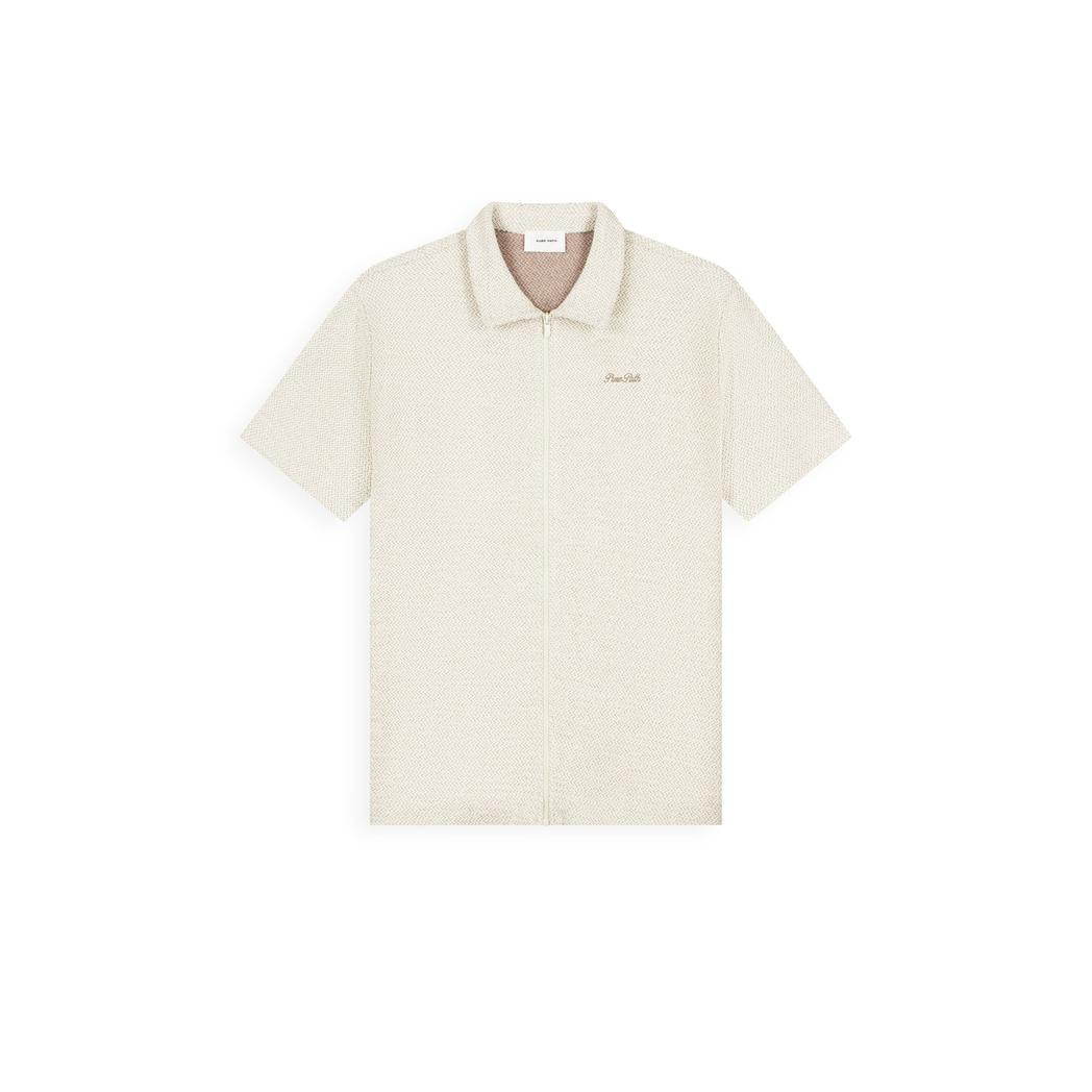 Structured Shortsleeved Shirt Ecru-Pure Path-Mansion Clothing