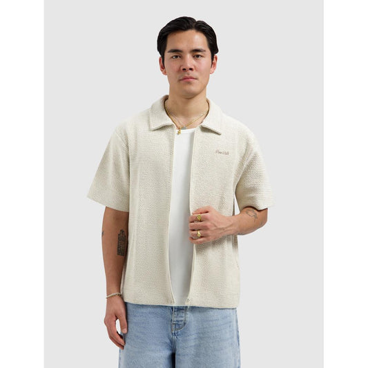 Structured Shortsleeved Shirt Ecru-Pure Path-Mansion Clothing