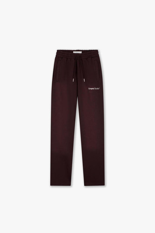 Studio Faded Straight Leg Sweatpants Raisin Red-Croyez-Mansion Clothing