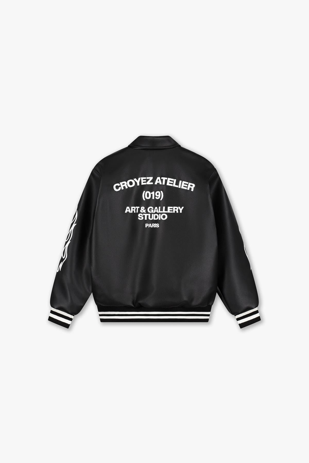 Studio Leather Jacket Black-Croyez-Mansion Clothing