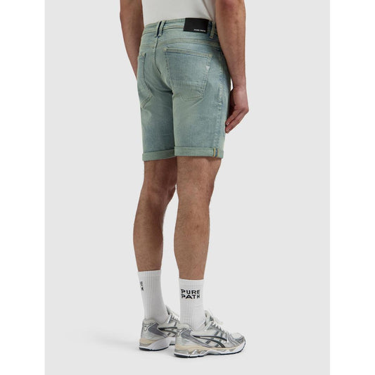 The Miles Slim Fit Short Denim Blue Green-Pure Path-Mansion Clothing