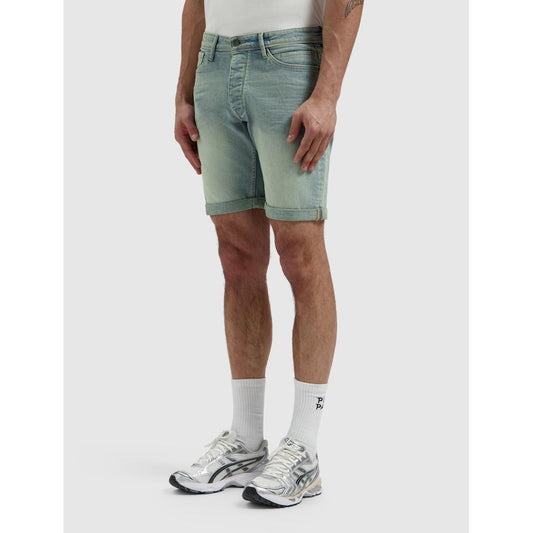 The Miles Slim Fit Short Denim Blue Green-Pure Path-Mansion Clothing
