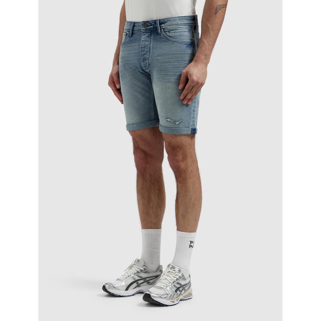 The Miles Slim Fit Short Denim Mid Blue-Pure Path-Mansion Clothing