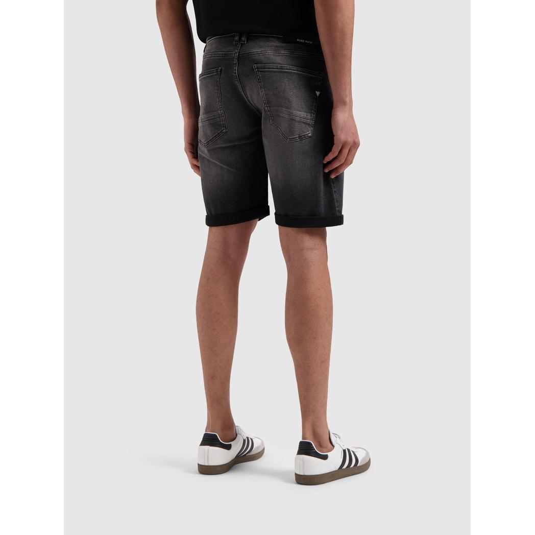 The Miles Slim Fit Shorts Denim Dark Grey-Pure Path-Mansion Clothing