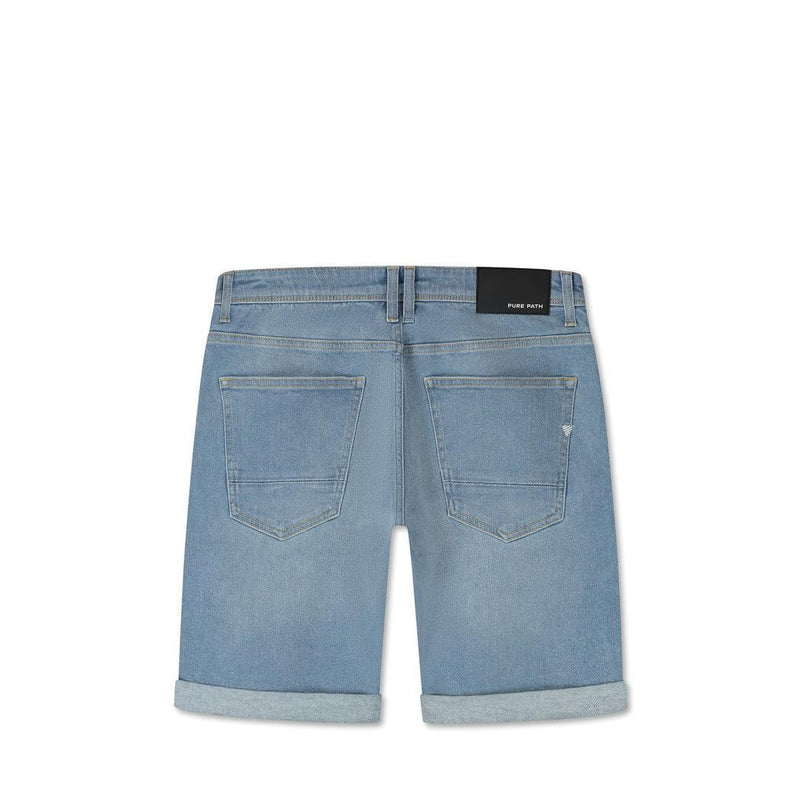 The Miles Slim Fit Shorts Denim Light Blue-Pure Path-Mansion Clothing