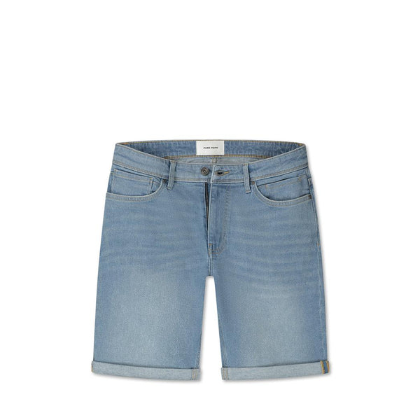 The Miles Slim Fit Shorts Denim Light Blue-Pure Path-Mansion Clothing