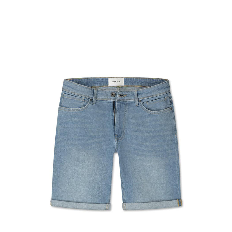 The Miles Slim Fit Shorts Denim Light Blue-Pure Path-Mansion Clothing