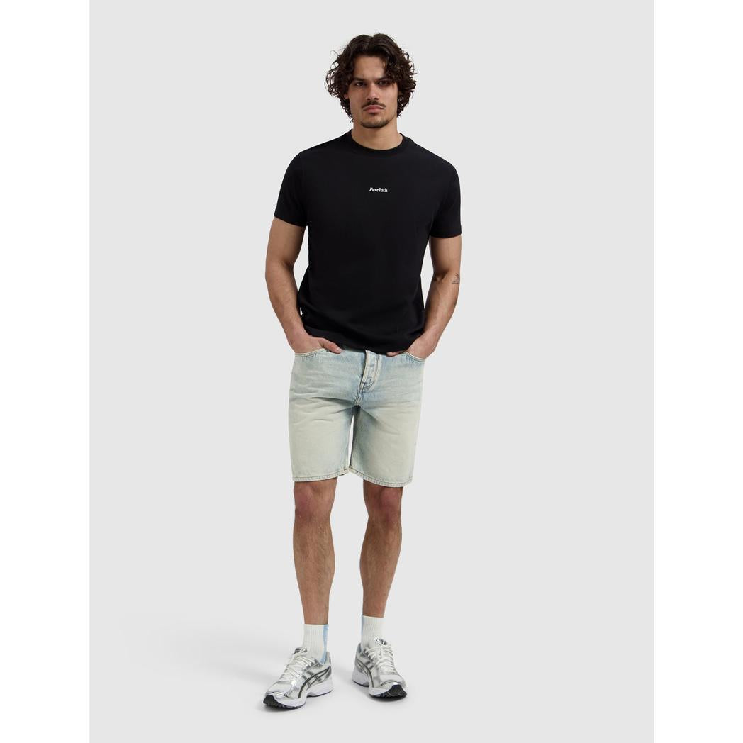 The Owen Regular Fit Short Denim Blue Green