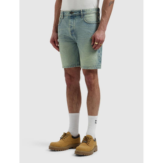 The Owen Regular Fit Short Denim Blue Green-Pure Path-Mansion Clothing