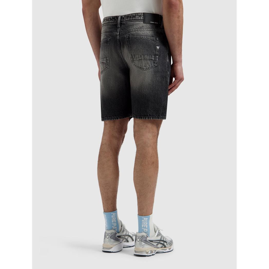 The Owen Regular Fit Short Denim Dark Grey-Pure Path-Mansion Clothing