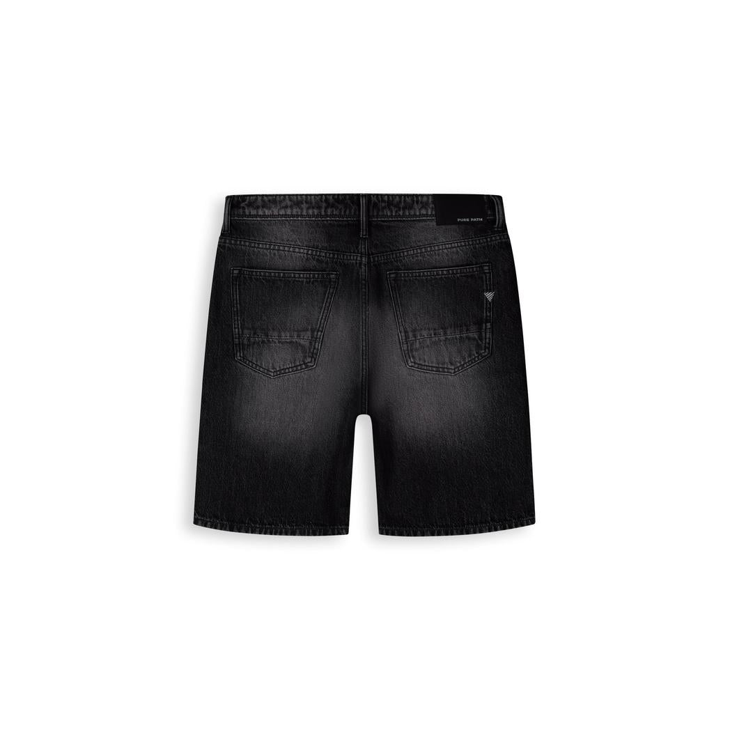 The Owen Regular Fit Short Denim Dark Grey-Pure Path-Mansion Clothing