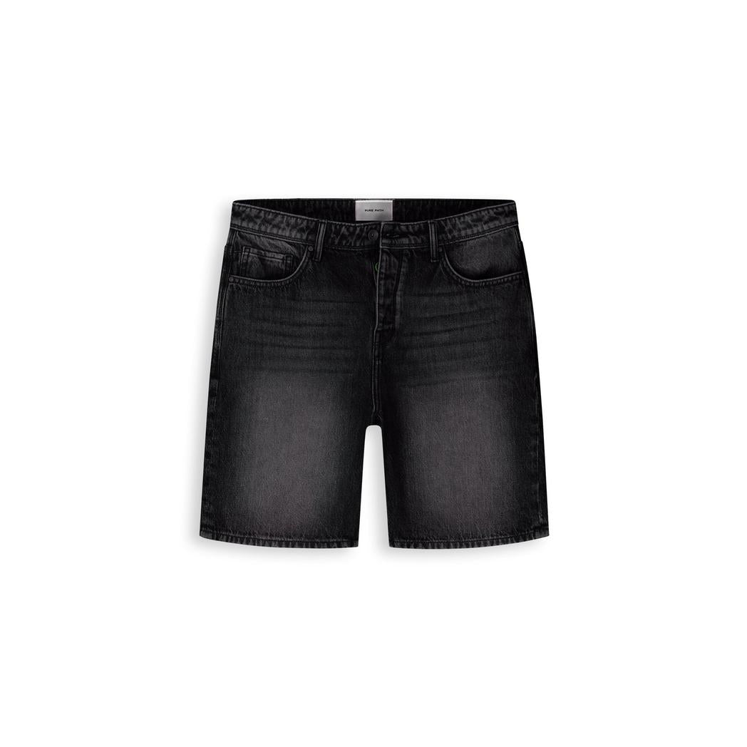 The Owen Regular Fit Short Denim Dark Grey-Pure Path-Mansion Clothing