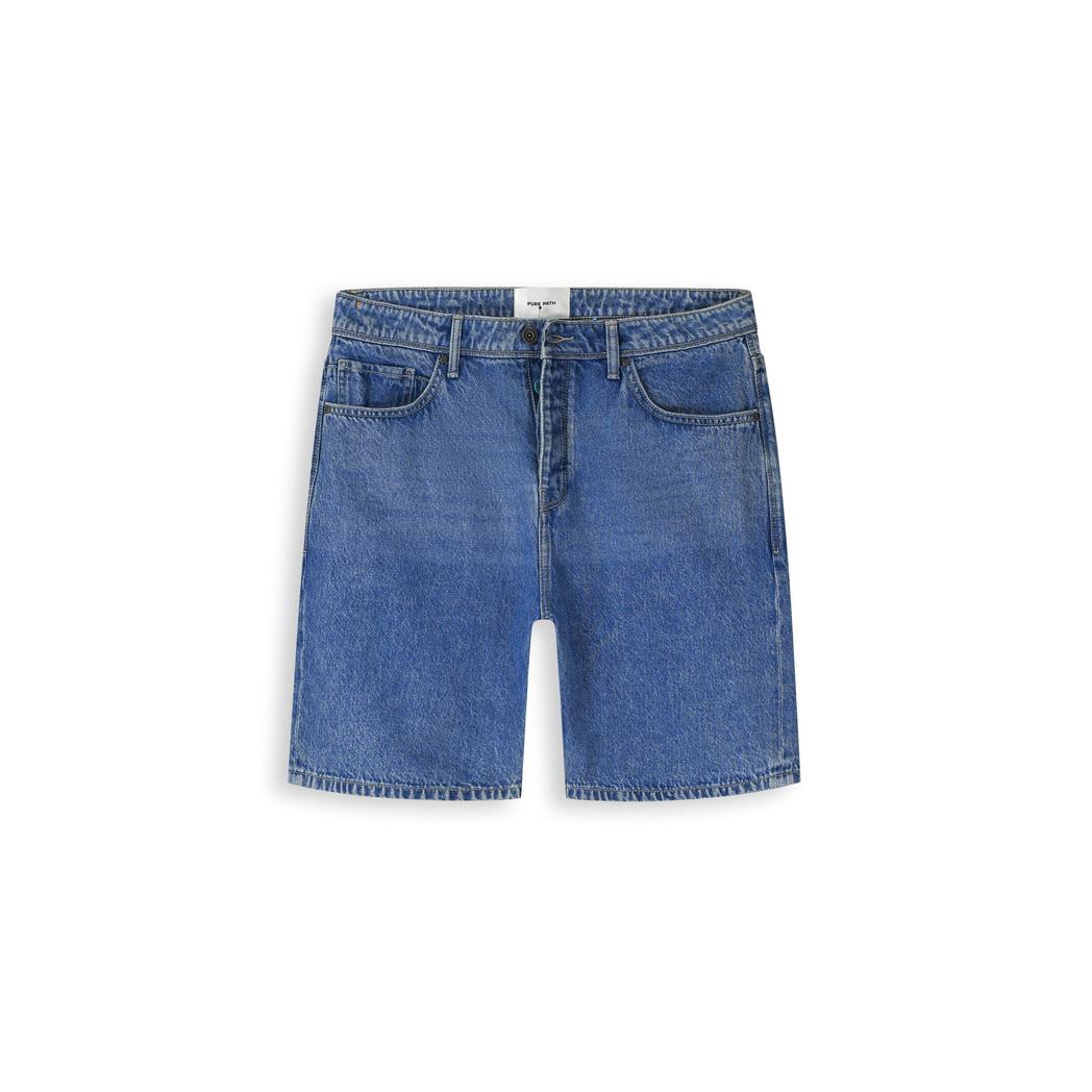 The Owen Regular Fit Short Denim Mid Blue-Pure Path-Mansion Clothing