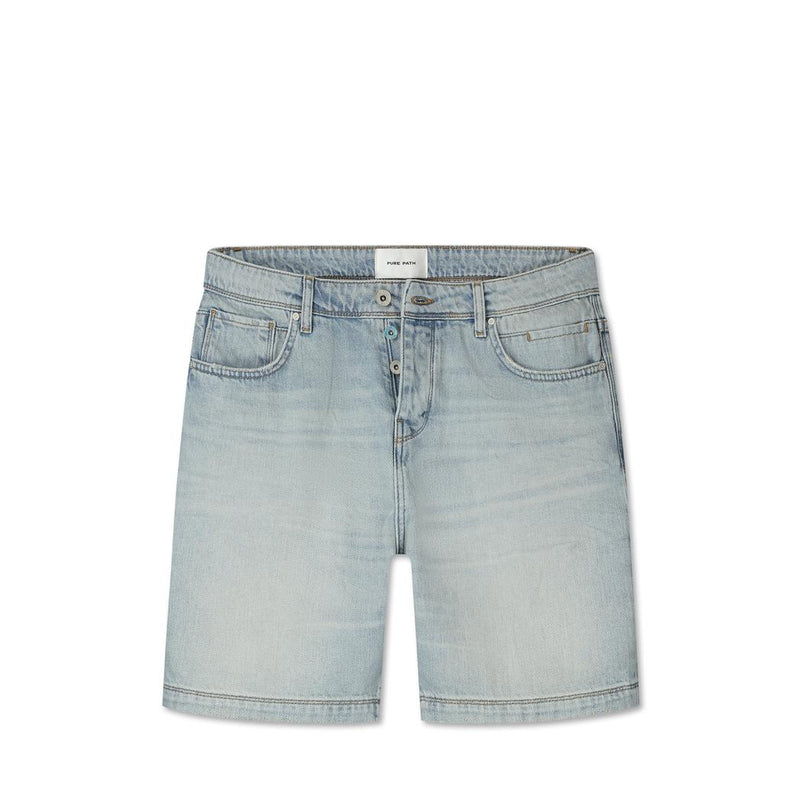 The Owen Regular Fit Shorts Denim Light Blue