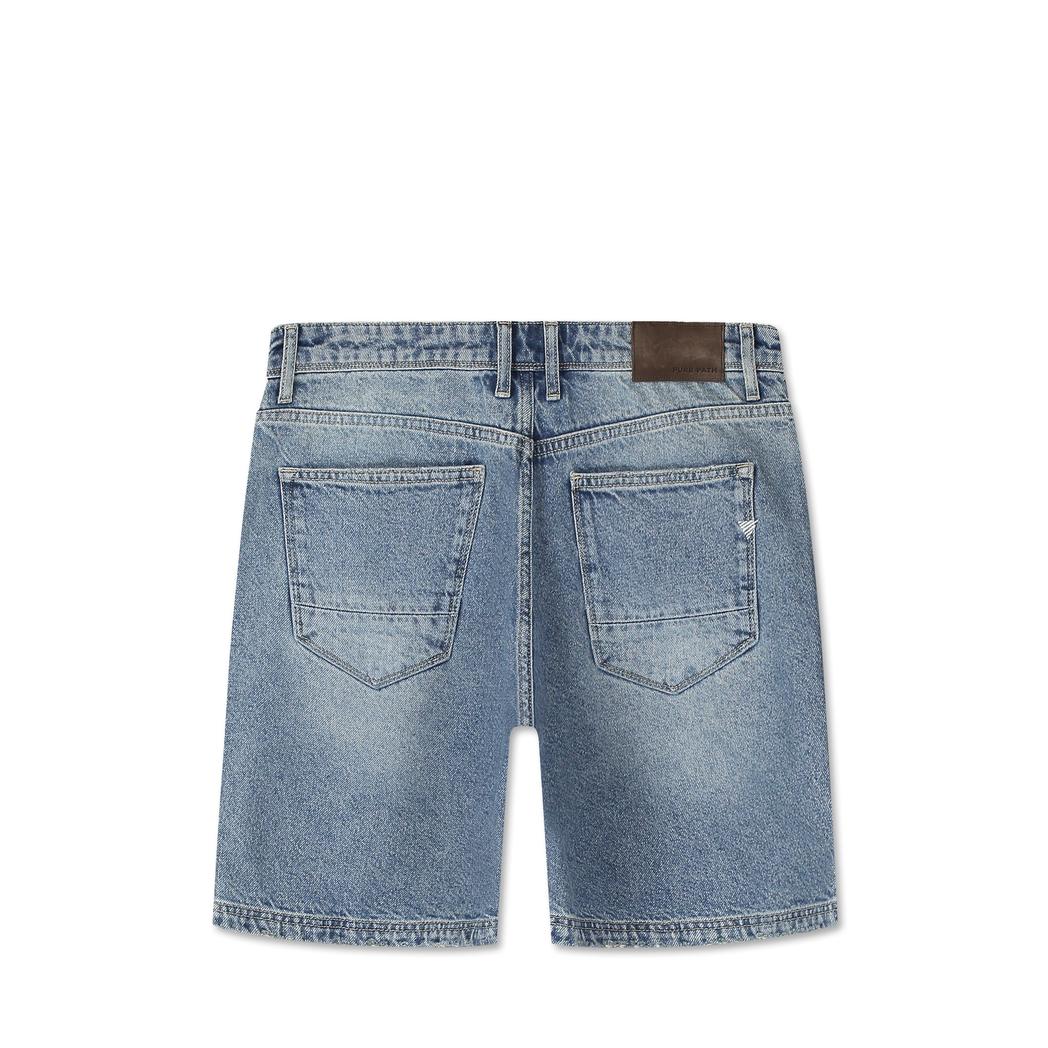 The Owen Regular Fit Shorts Denim Mid Blue-Pure Path-Mansion Clothing