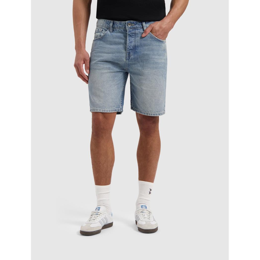 The Owen Regular Fit Shorts Denim Mid Blue-Pure Path-Mansion Clothing