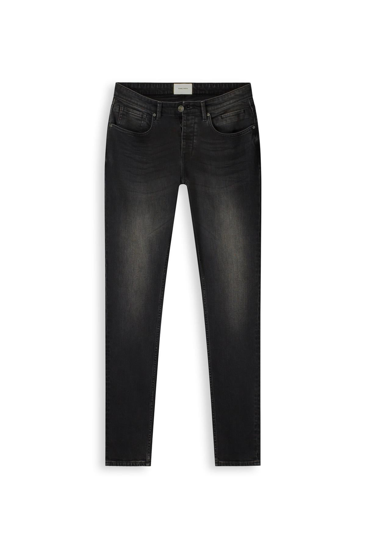 The Ryan Slim Fit Jeans Denim Washed Black-Pure Path-Mansion Clothing