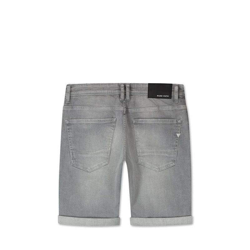 The Steve Skinny Fit Shorts Denim Light Grey-Pure Path-Mansion Clothing