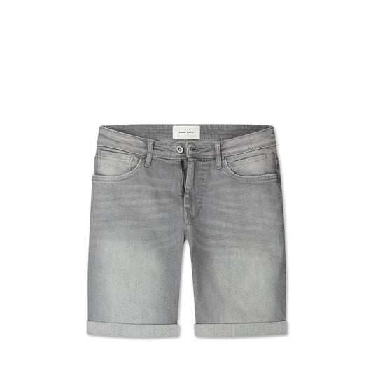 The Steve Skinny Fit Shorts Denim Light Grey-Pure Path-Mansion Clothing