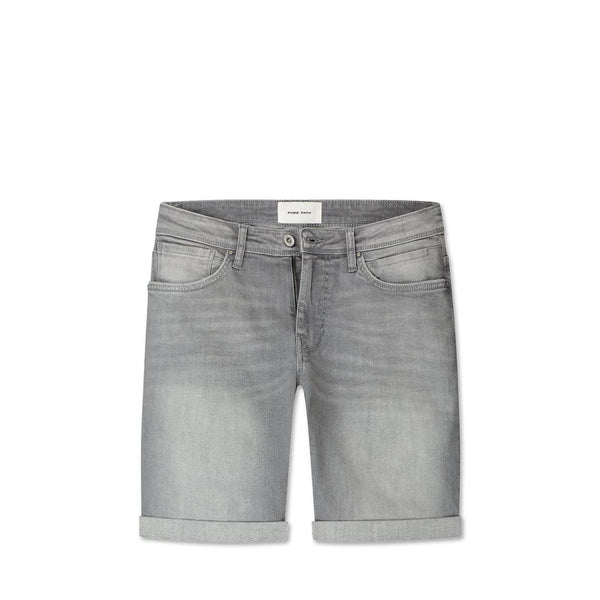 The Steve Skinny Fit Shorts Denim Light Grey-Pure Path-Mansion Clothing
