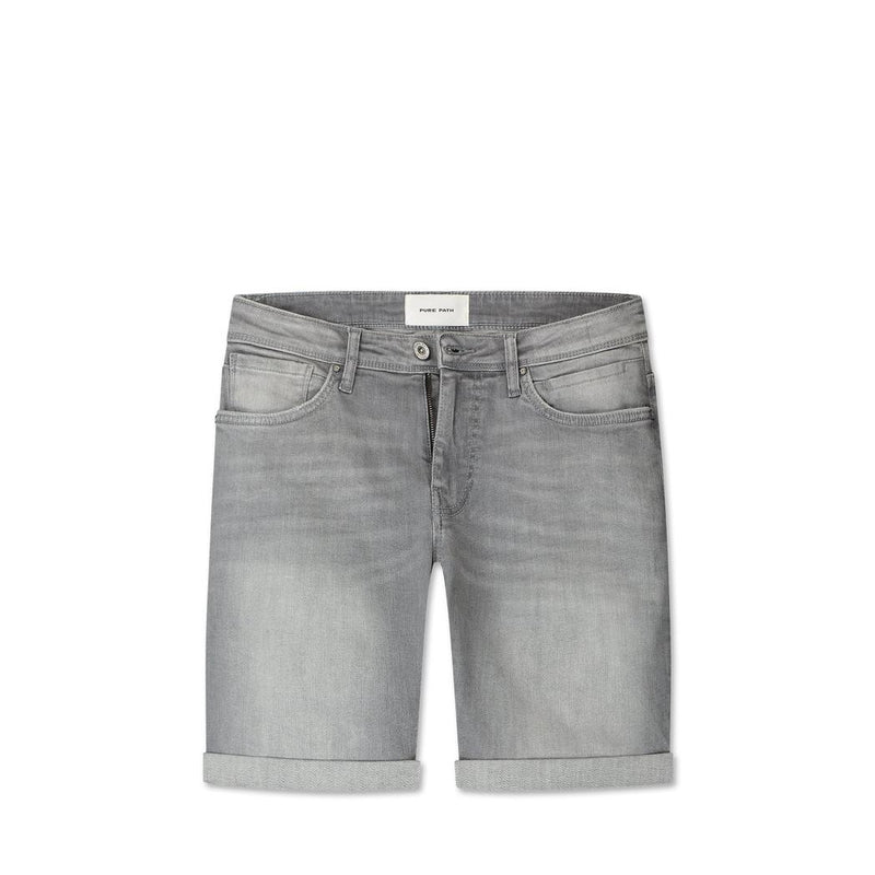 The Steve Skinny Fit Shorts Denim Light Grey-Pure Path-Mansion Clothing