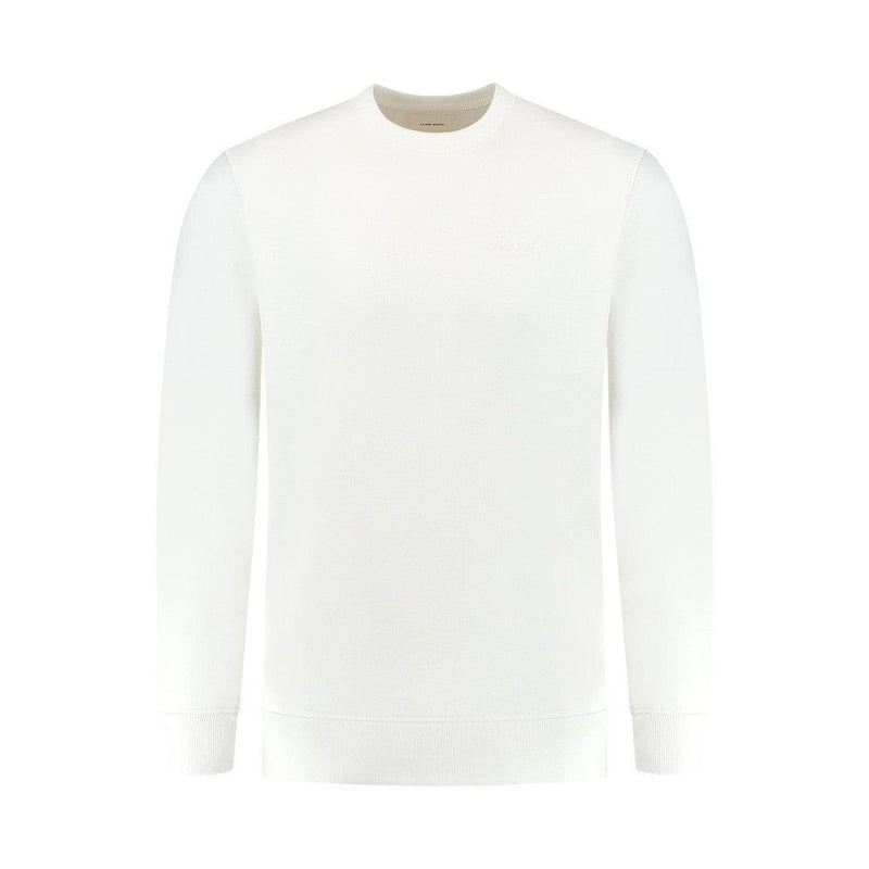 Tonal Embroidered Sweater - Off White-Pure Path-Mansion Clothing