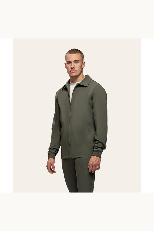 Tracksuit Jacket with Collar Olive
