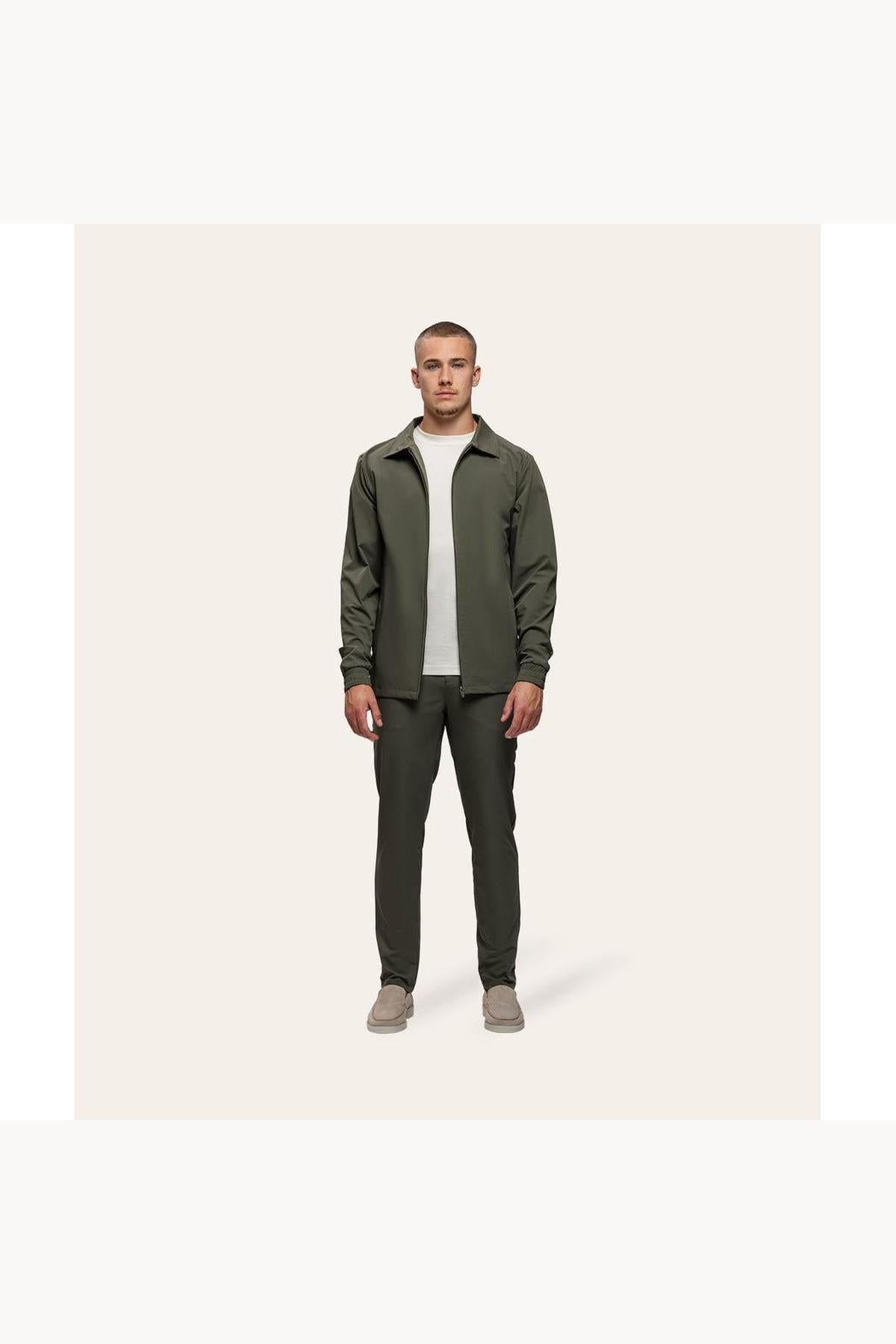 Tracksuit Jacket with Collar Olive