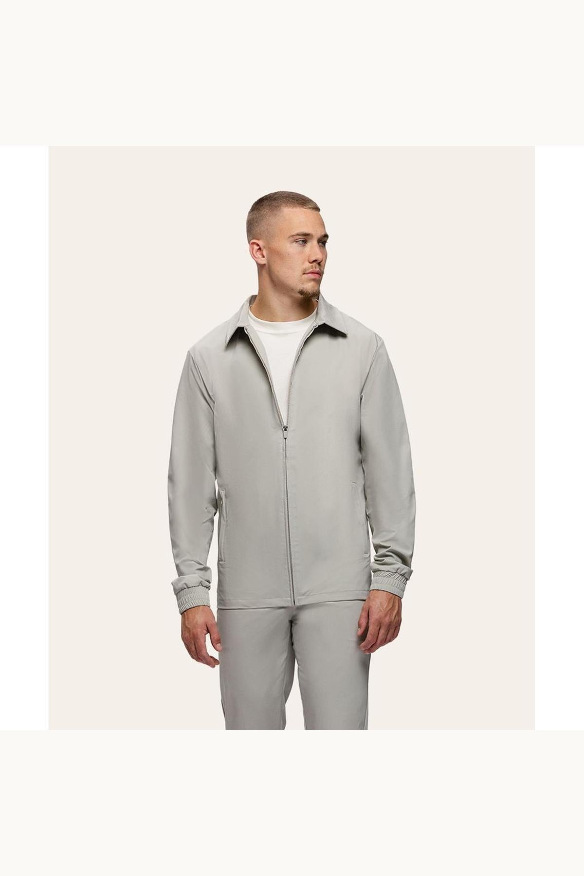Tracksuit Jacket with Collar Sand