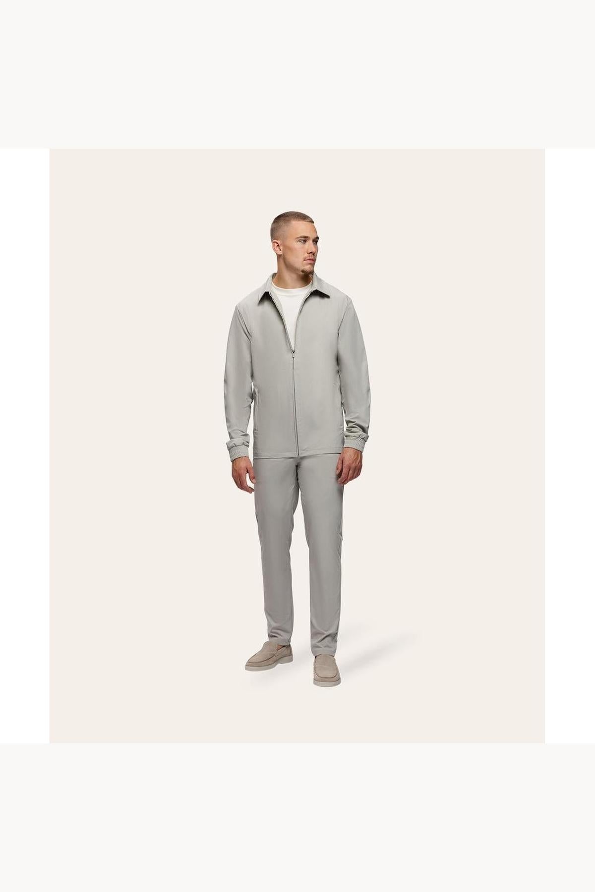 Tracksuit Jacket with Collar Sand
