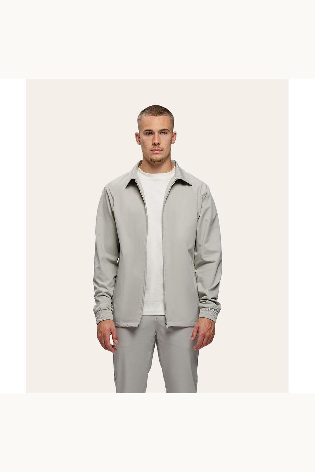 Tracksuit Jacket with Collar Sand