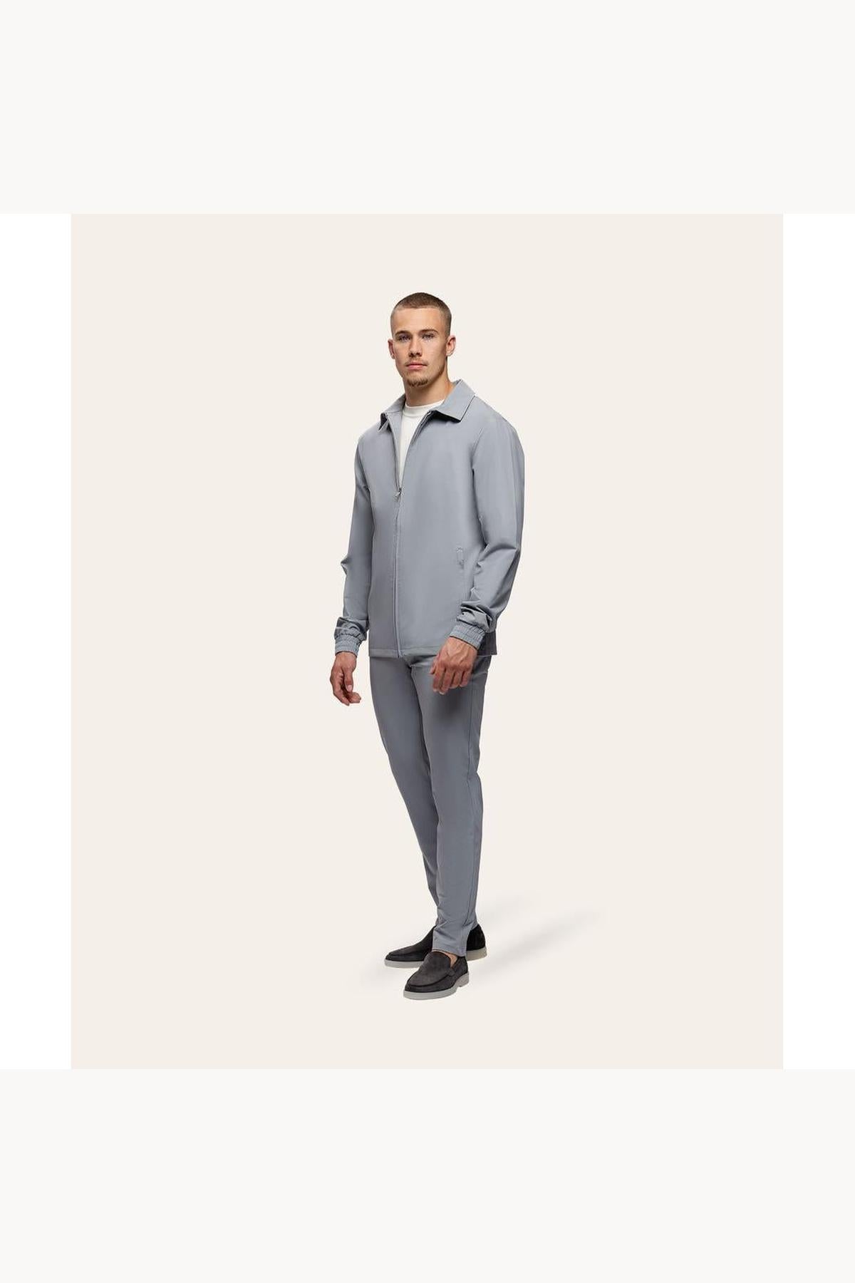 Tracksuit Jacket with CollarLight Grey