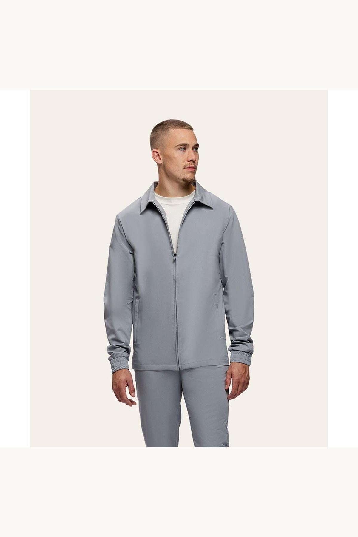 Tracksuit Jacket with CollarLight Grey