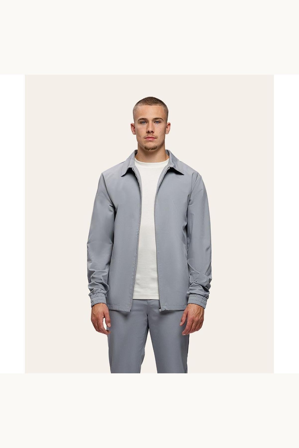 Tracksuit Jacket with CollarLight Grey