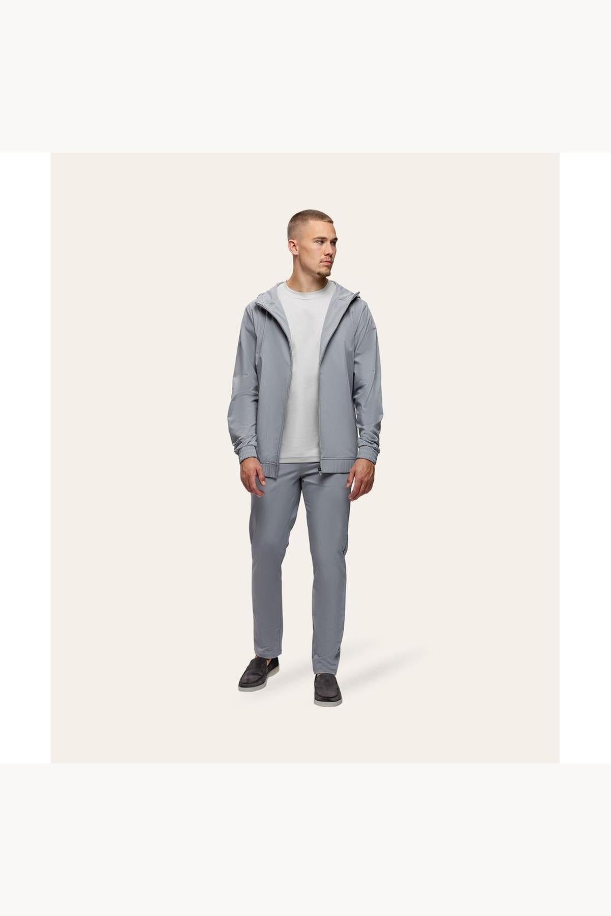 Tracksuit Jacket with Hood Light Grey