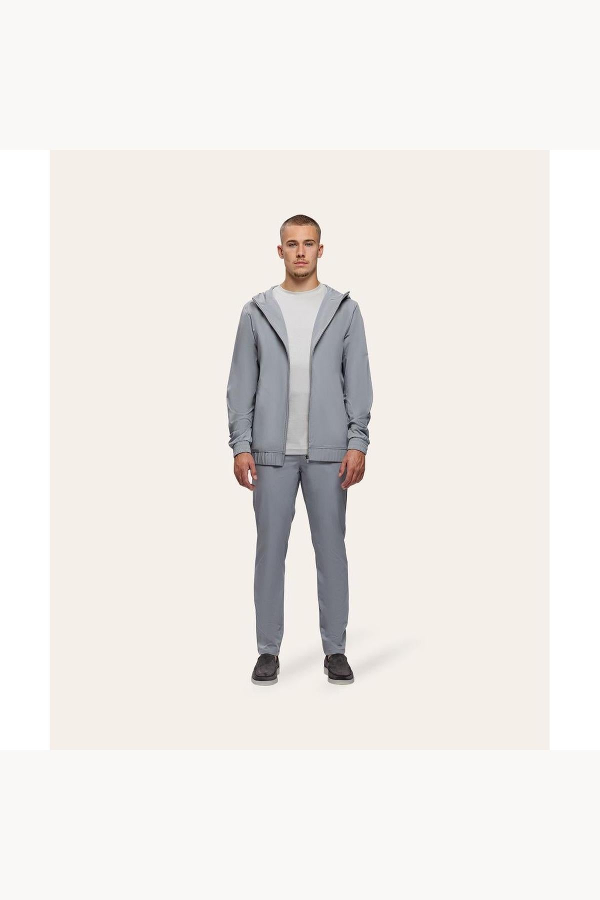 Tracksuit Jacket with Hood Light Grey