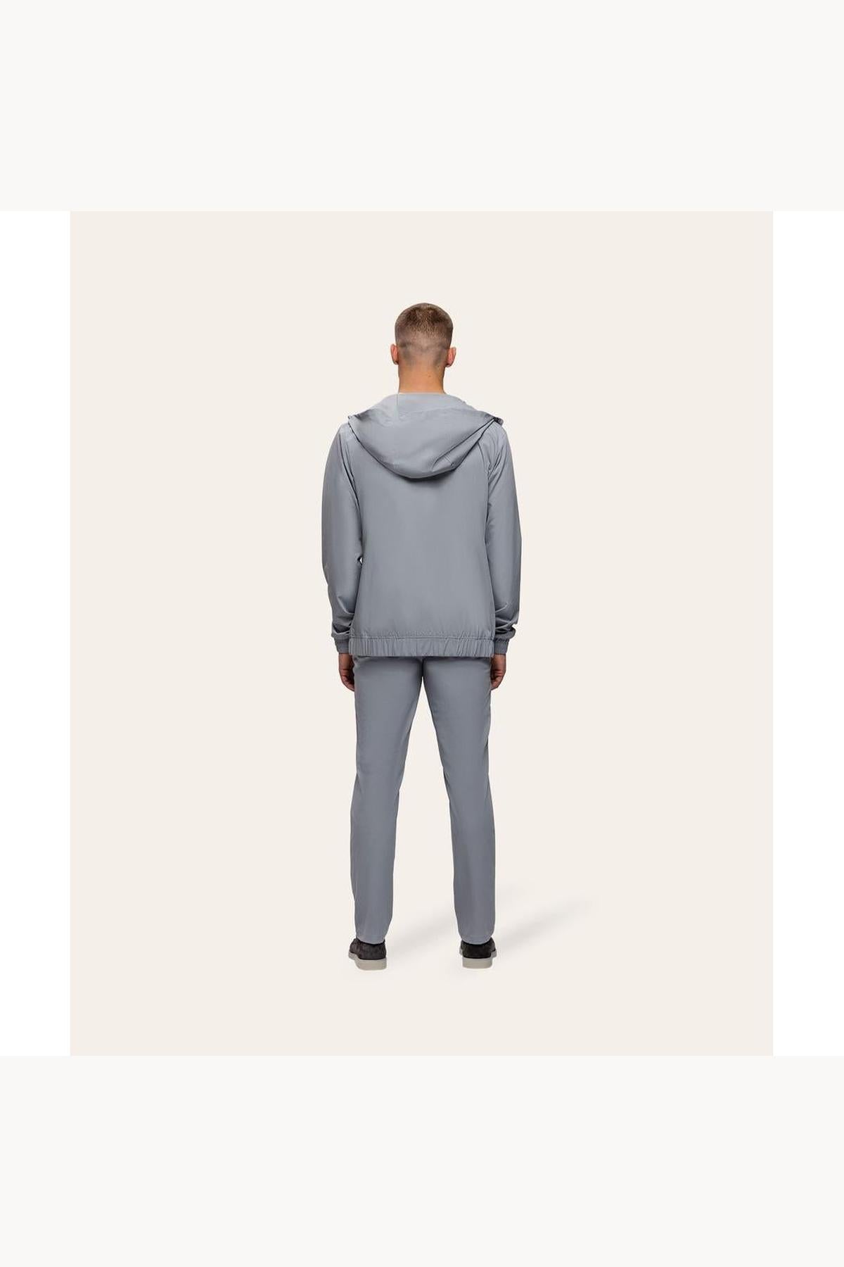 Tracksuit Jacket with Hood Light Grey