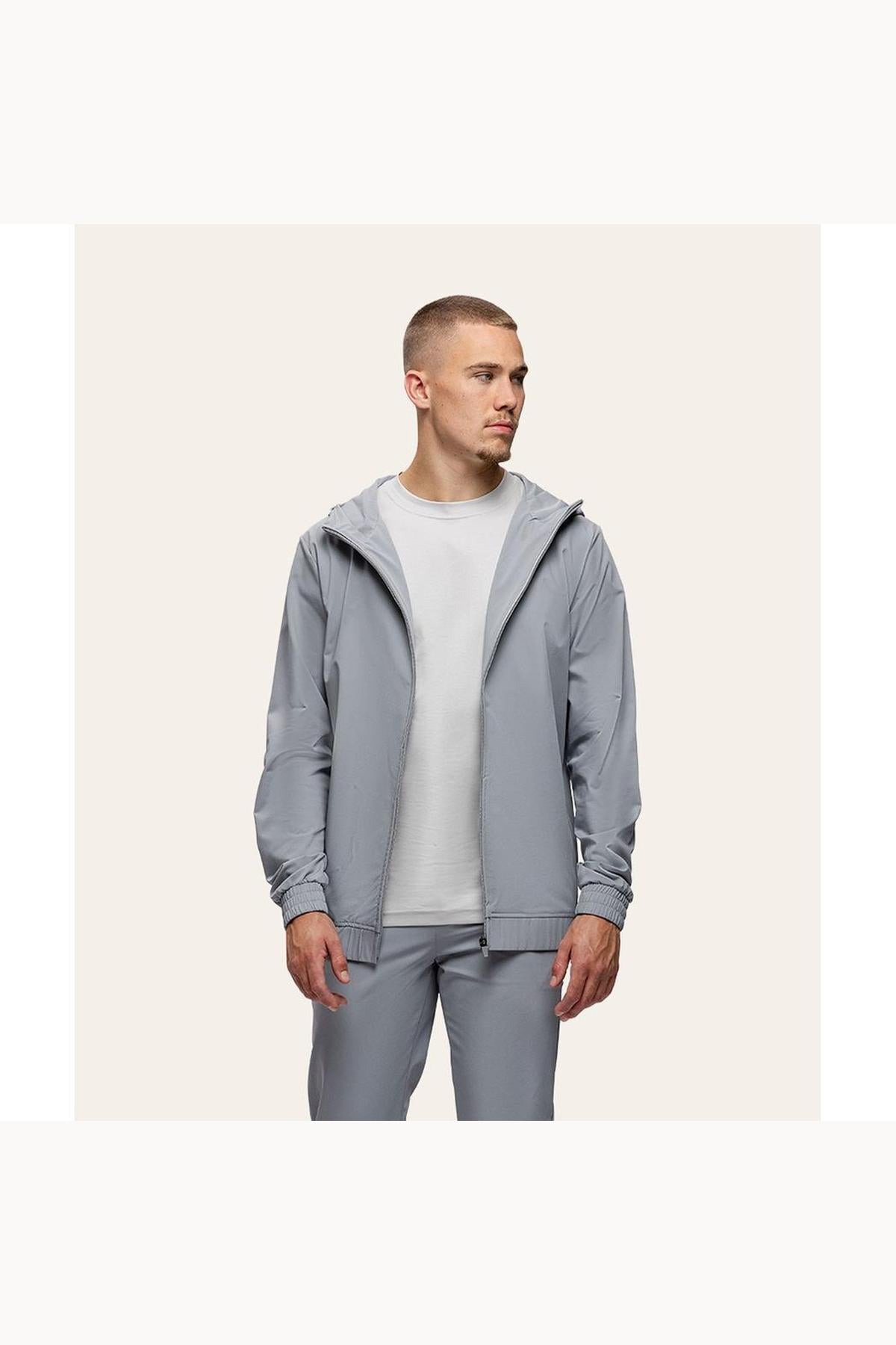 Tracksuit Jacket with Hood Light Grey