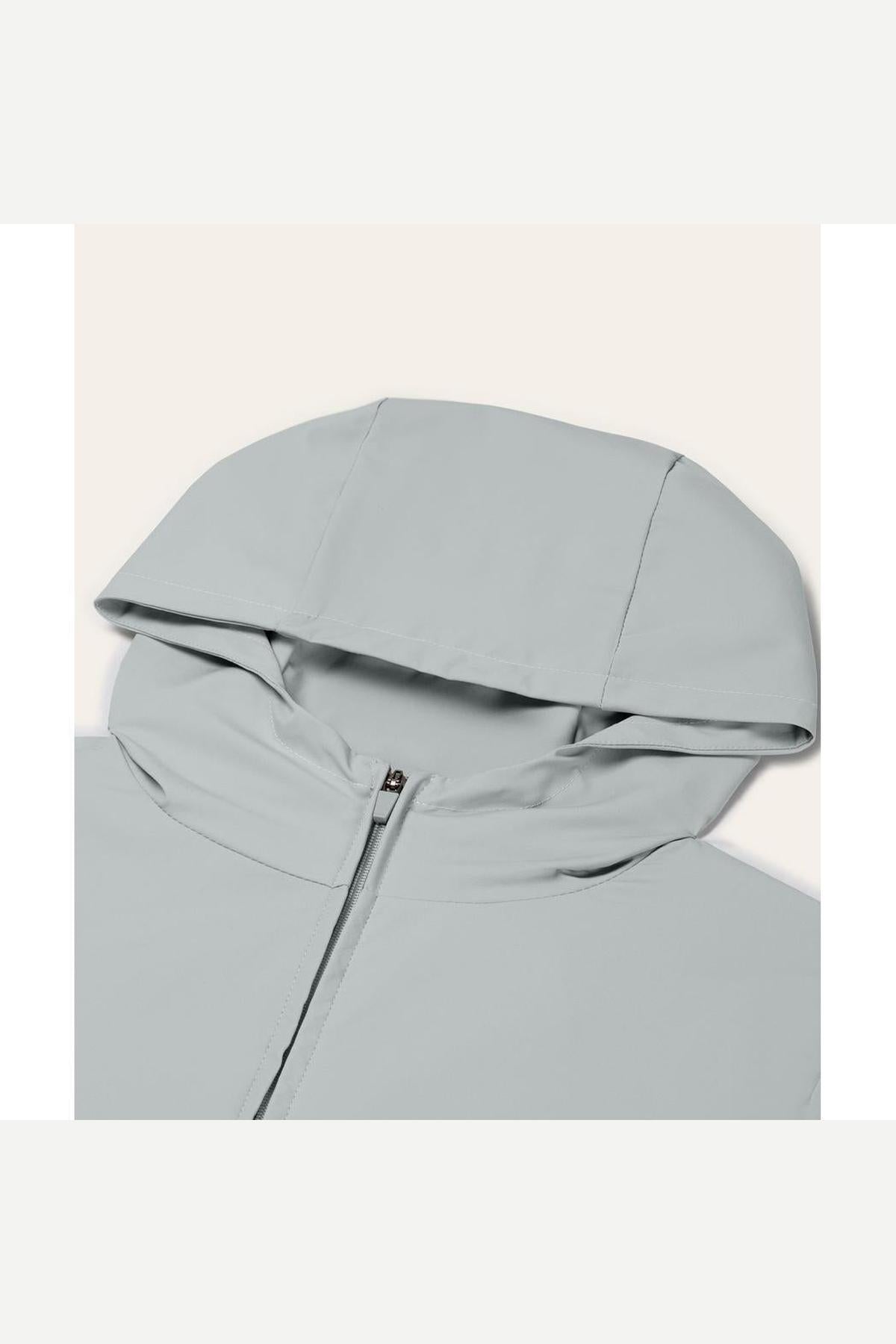 Tracksuit Jacket with Hood Light Grey