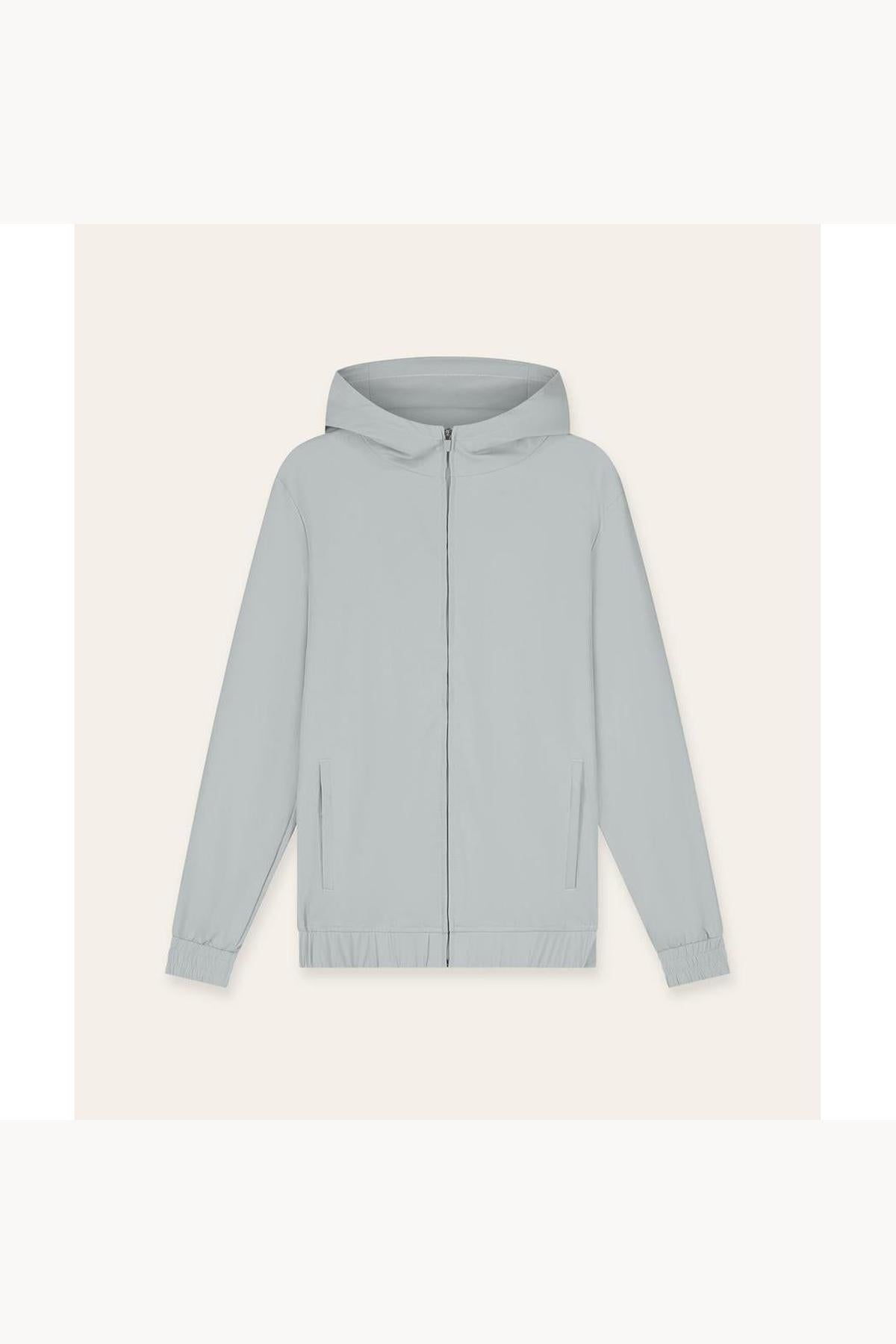 Tracksuit Jacket with Hood Light Grey