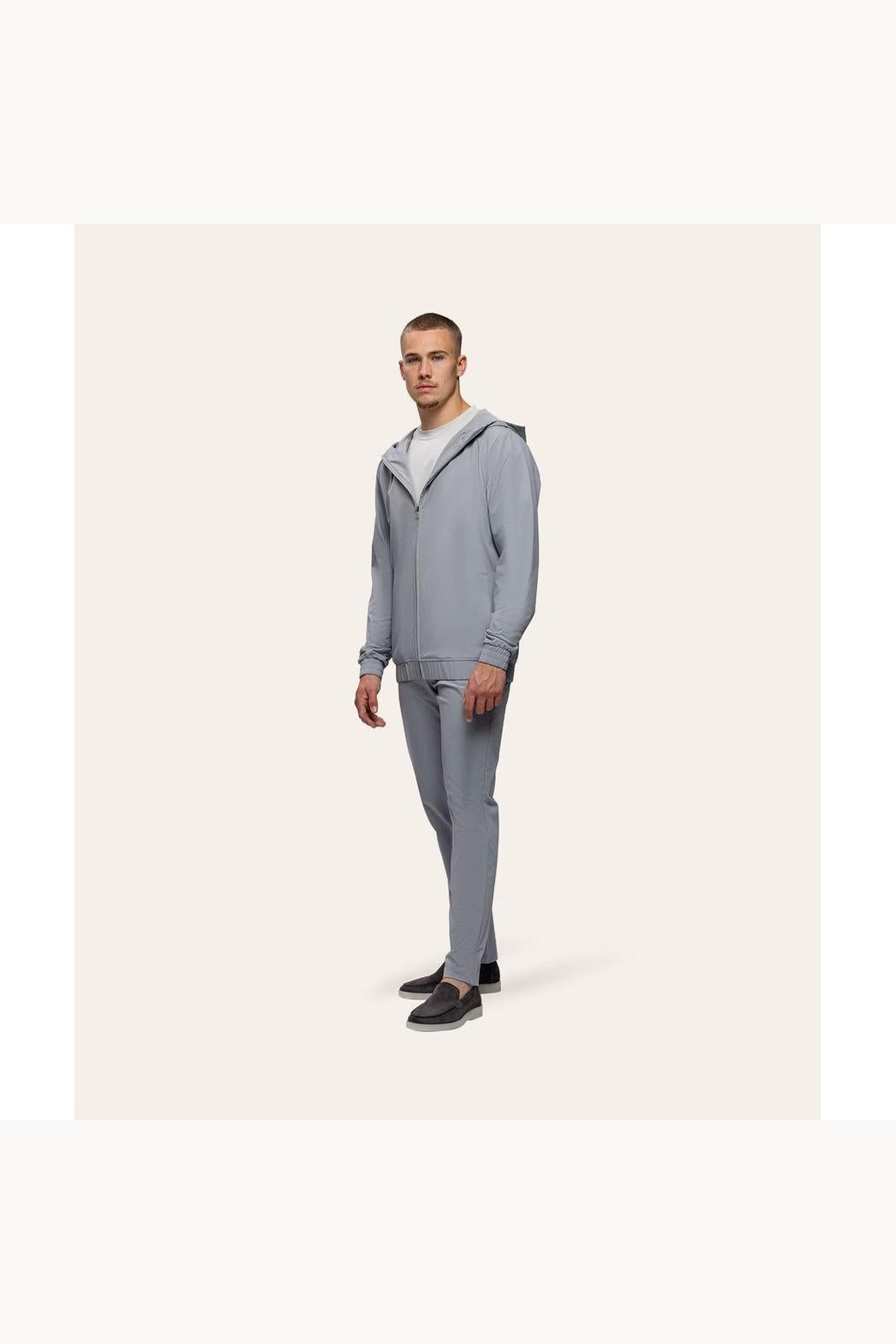Tracksuit Jacket with Hood Light Grey