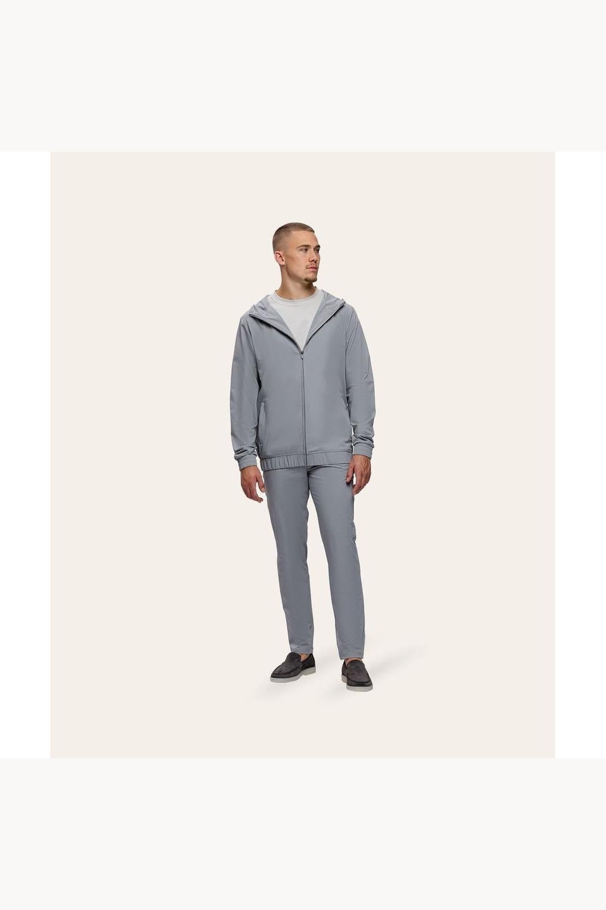 Tracksuit Jacket with Hood Light Grey