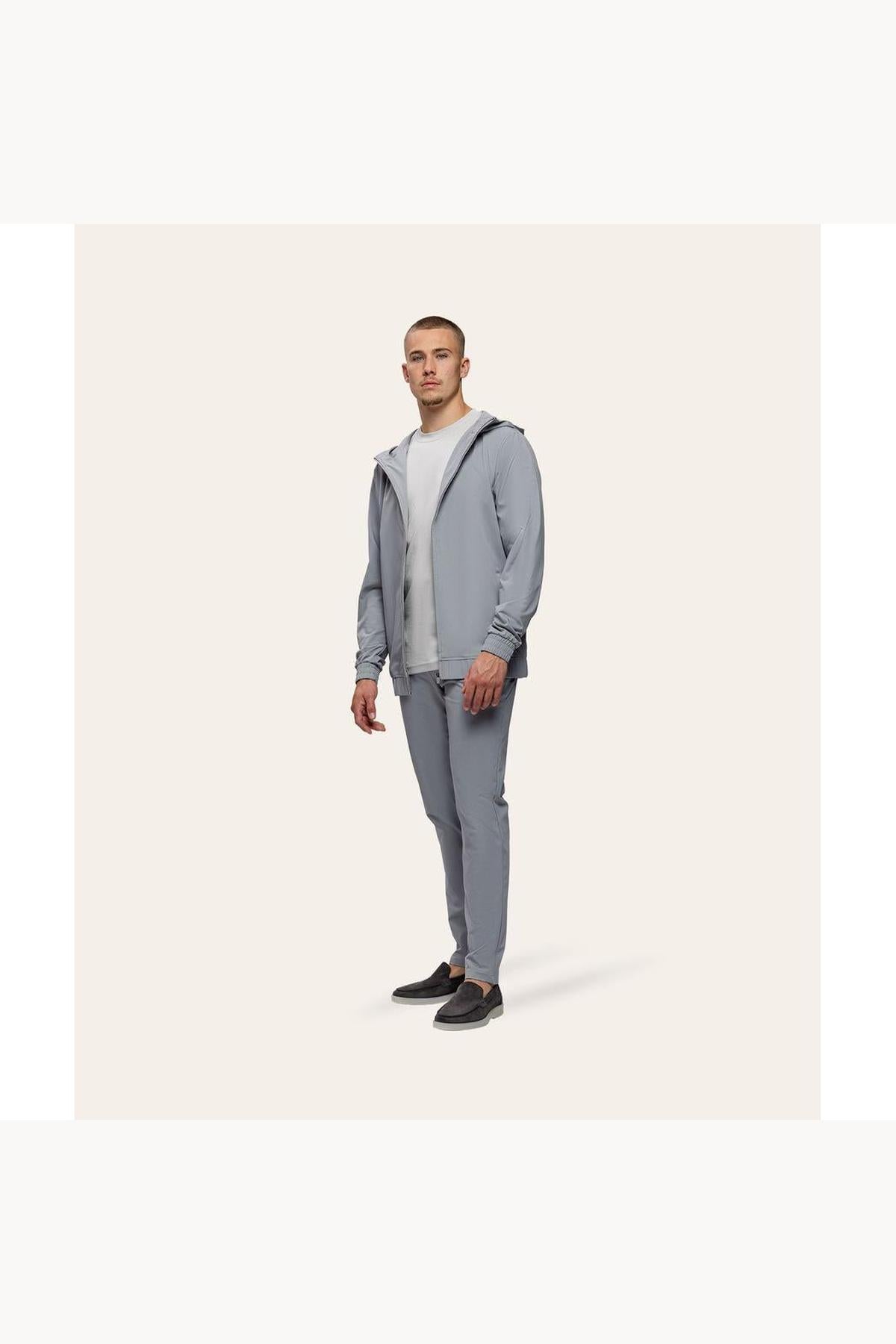 Tracksuit Jacket with Hood Light Grey