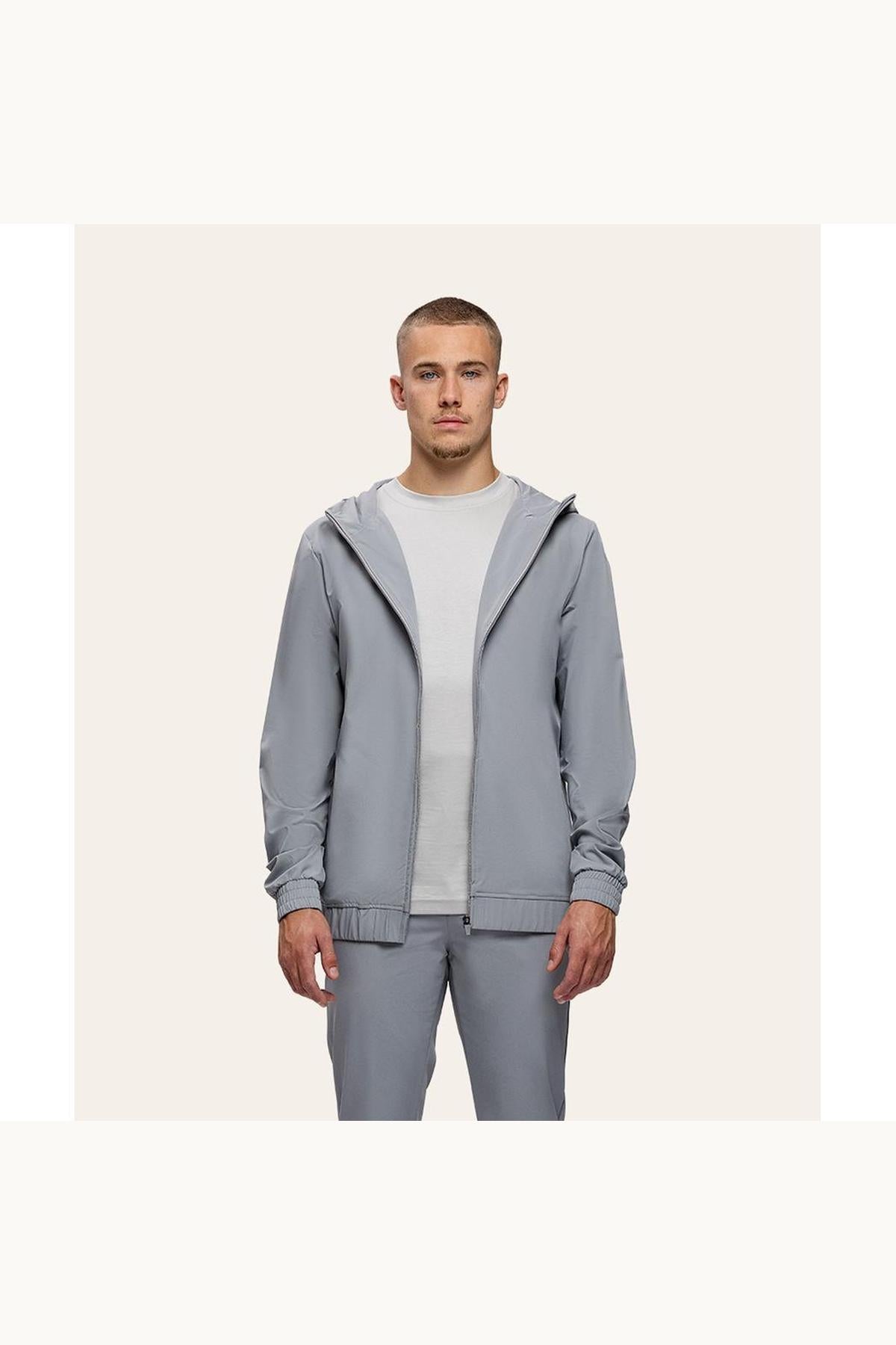 Tracksuit Jacket with Hood Light Grey
